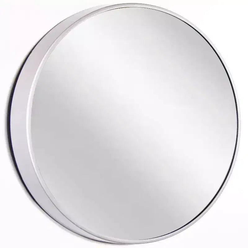 Miroir mural argenté de 21 po moderne rond, aucun assemblage requis