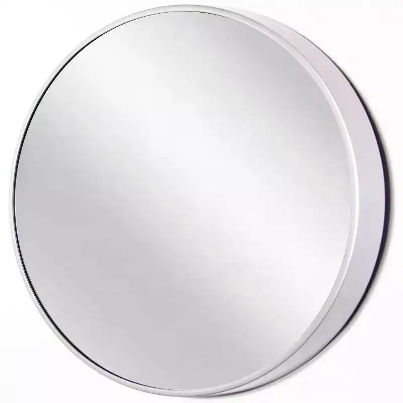 Miroir mural argenté de 21 po moderne rond, aucun assemblage requis