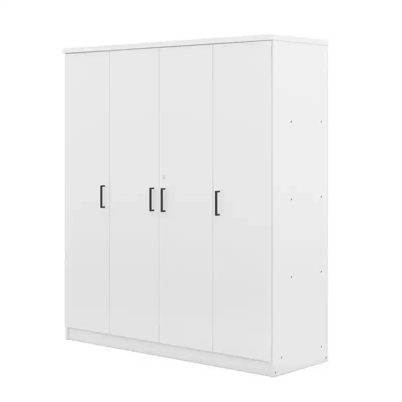 Armoire 4 portes en bois avec tringle à vêtements