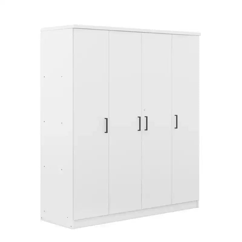 Armoire 4 portes en bois avec tringle à vêtements