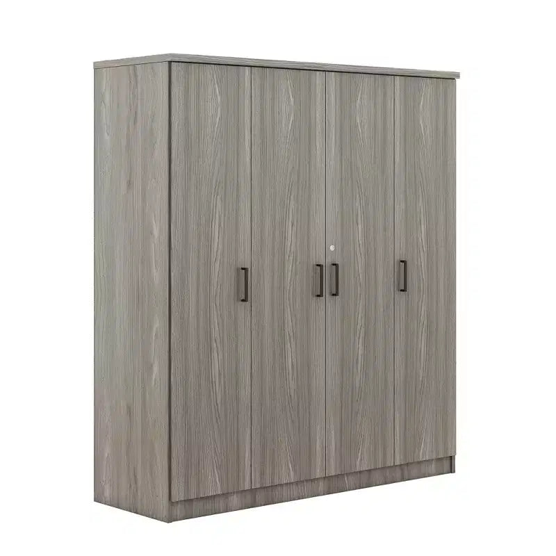 Armoire 4 portes en bois avec tringle à vêtements