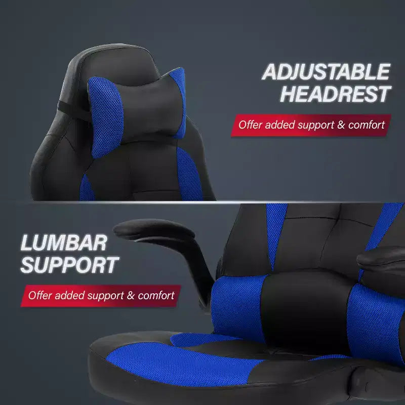 Chaise de Jeu Fauteuil de Bureau avec Support Lombaire Rembourré