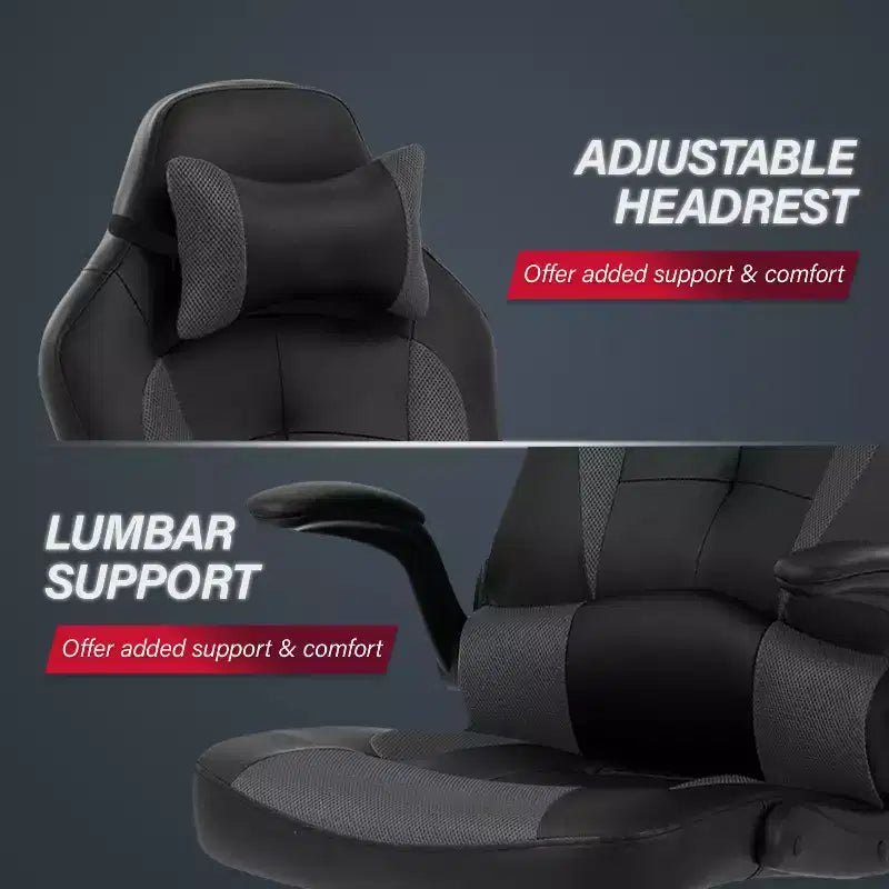 Chaise de Jeu Fauteuil de Bureau avec Support Lombaire Rembourré
