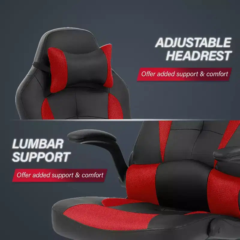 Chaise de Jeu Fauteuil de Bureau avec Support Lombaire Rembourré