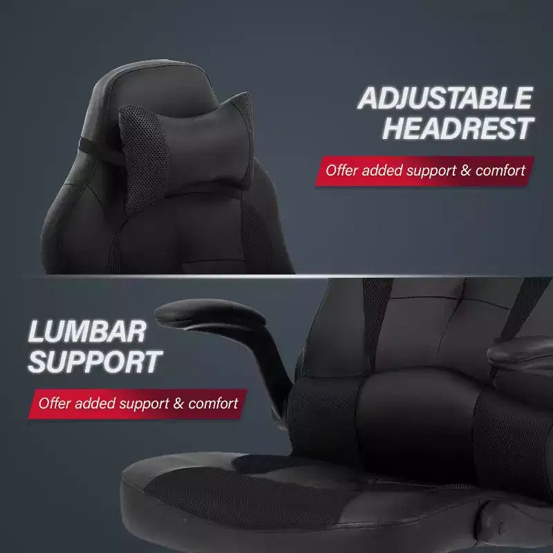 Chaise de Jeu Fauteuil de Bureau avec Support Lombaire Rembourré