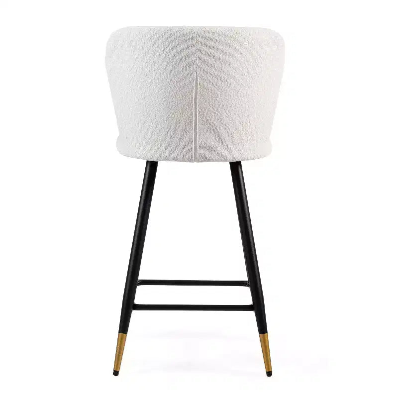 Tabourets de bar modernes rembourrés de 66 cm avec pieds en métal doré (Lot de 2)