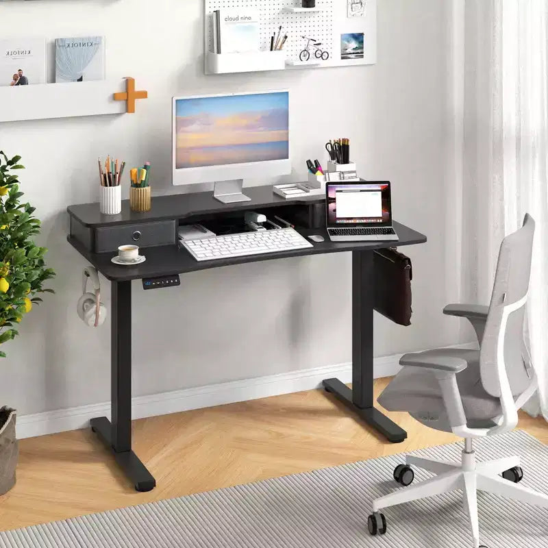 Bureau debout électrique 48x 24 avec 2 tiroirs pour moniteur