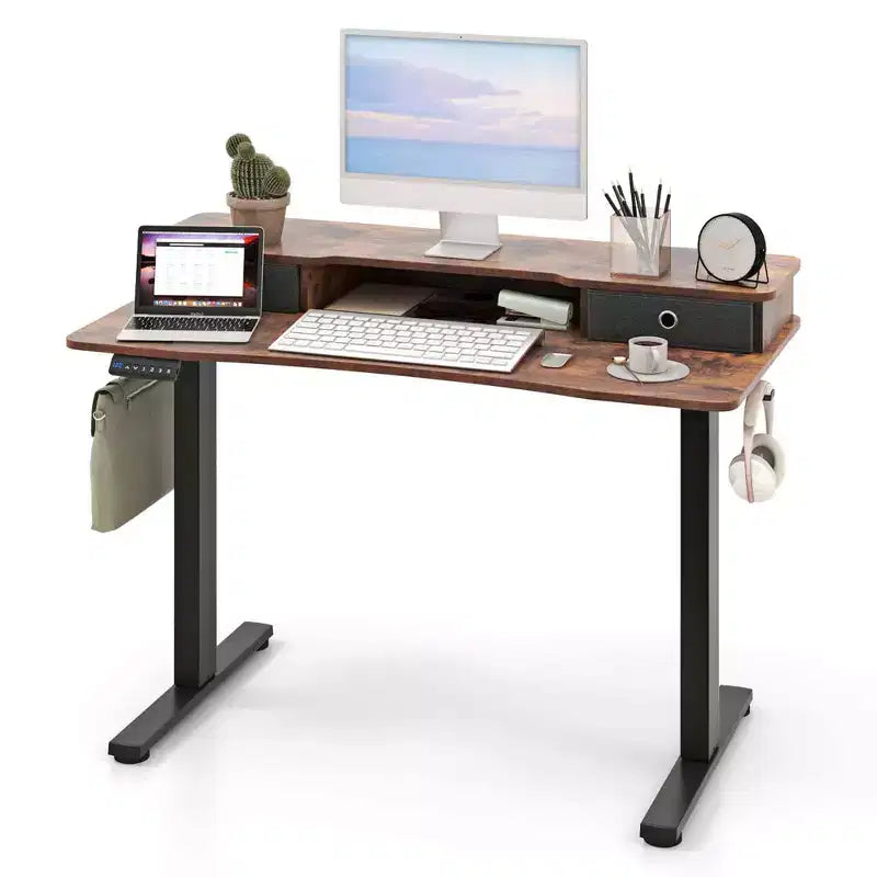Bureau debout électrique 48x 24 avec 2 tiroirs pour moniteur