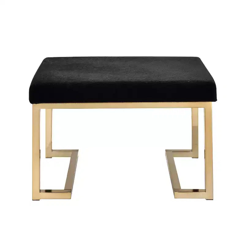 Pouf rembourré avec base en métal