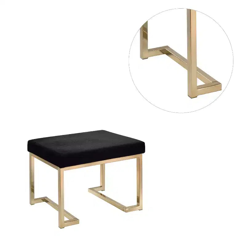Pouf rembourré avec base en métal