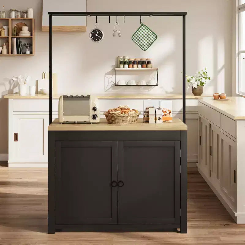 Îlot de cuisine de 42 po avec rangement, Chariot de cuisine multifonctionnel robuste