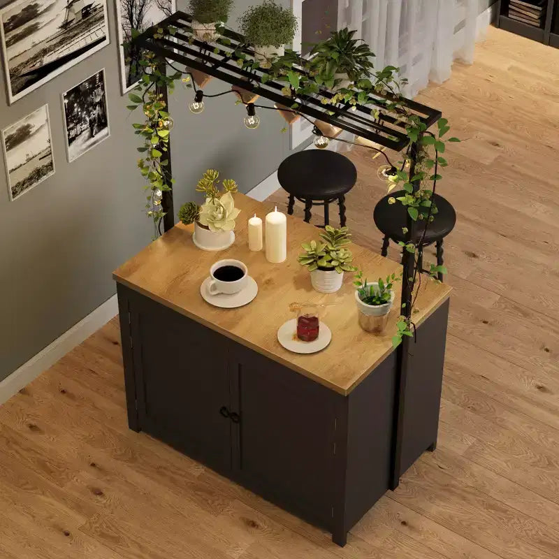 Îlot de cuisine de 42 po avec rangement, Chariot de cuisine multifonctionnel robuste