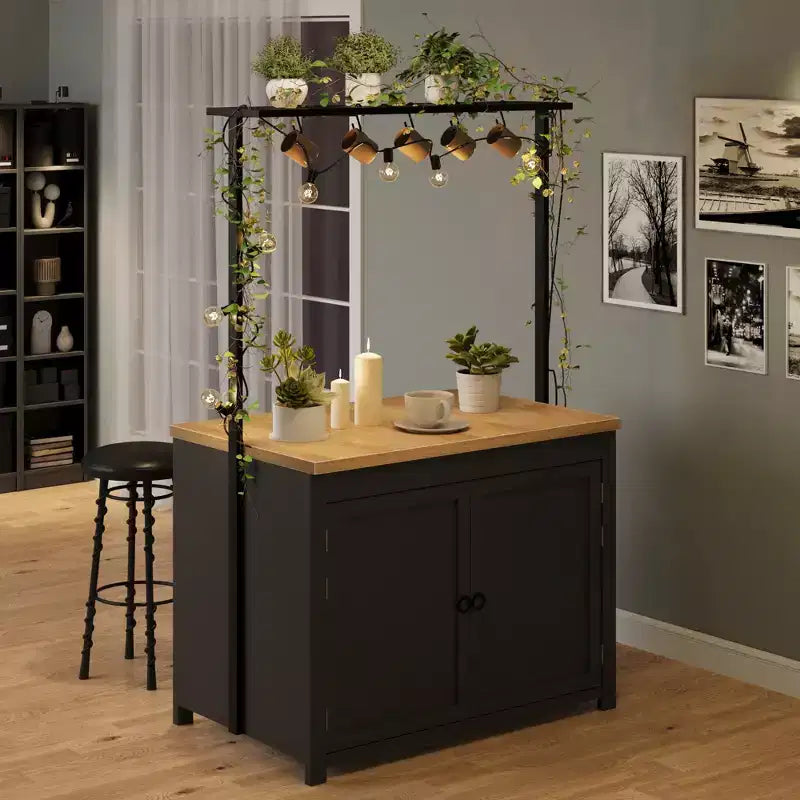 Îlot de cuisine de 42 po avec rangement, Chariot de cuisine multifonctionnel robuste