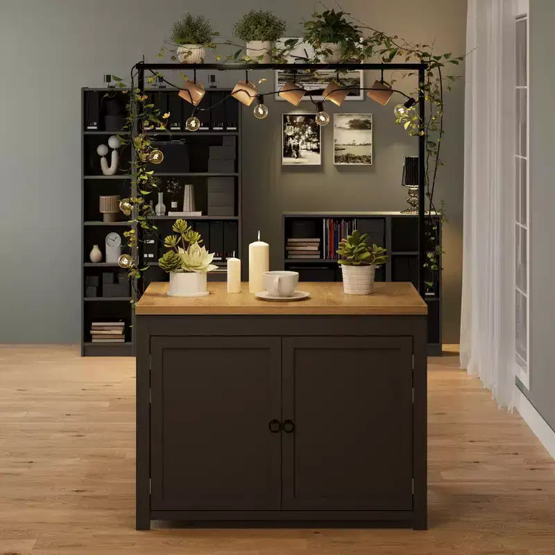 Îlot de cuisine de 42 po avec rangement, Chariot de cuisine multifonctionnel robuste