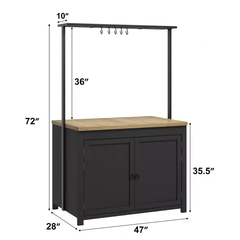 Îlot de cuisine de 42 po avec rangement, Chariot de cuisine multifonctionnel robuste
