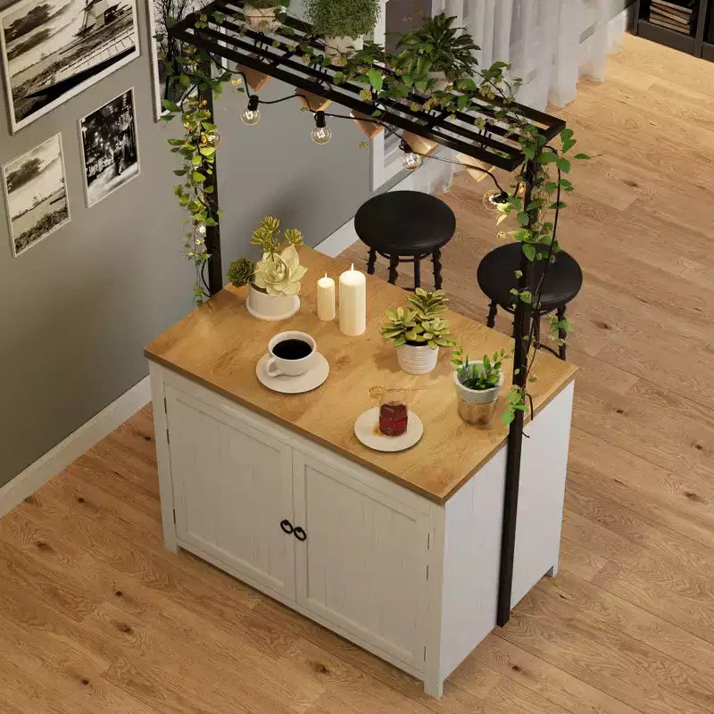 Îlot de cuisine de 42 po avec rangement, Chariot de cuisine multifonctionnel robuste
