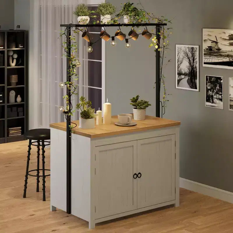 Îlot de cuisine de 42 po avec rangement, Chariot de cuisine multifonctionnel robuste