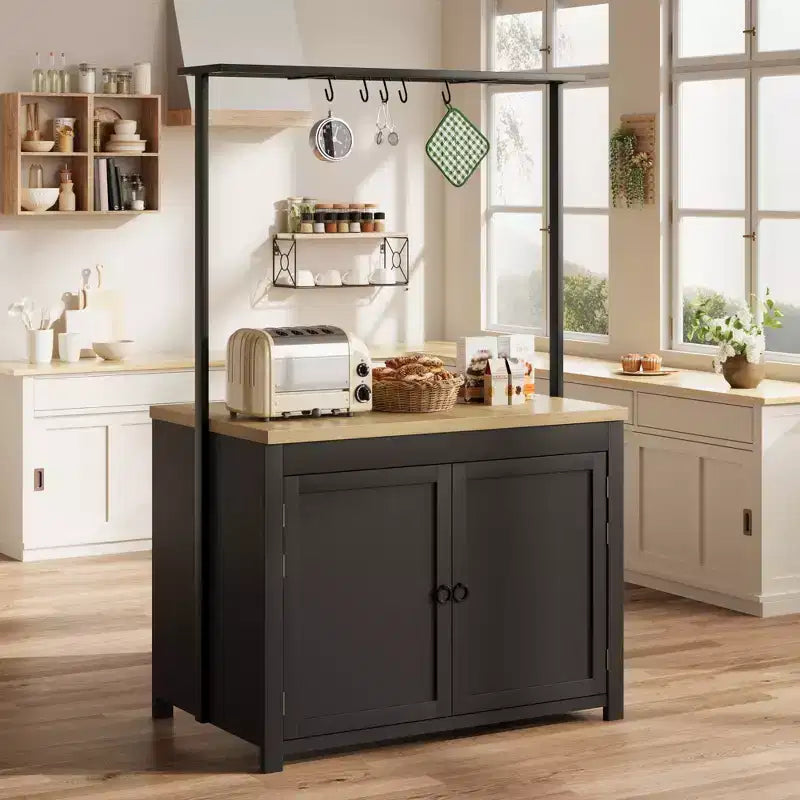 Îlot de cuisine de 42 po avec rangement, Chariot de cuisine multifonctionnel robuste