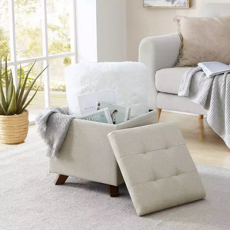 Pouffe de rangement carré