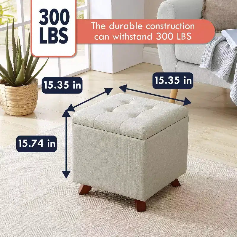 Pouffe de rangement carré