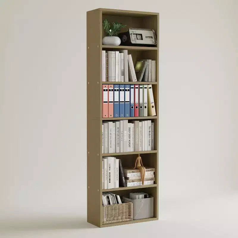 Bibliothèque haute avec commode, étagère à 6 niveaux