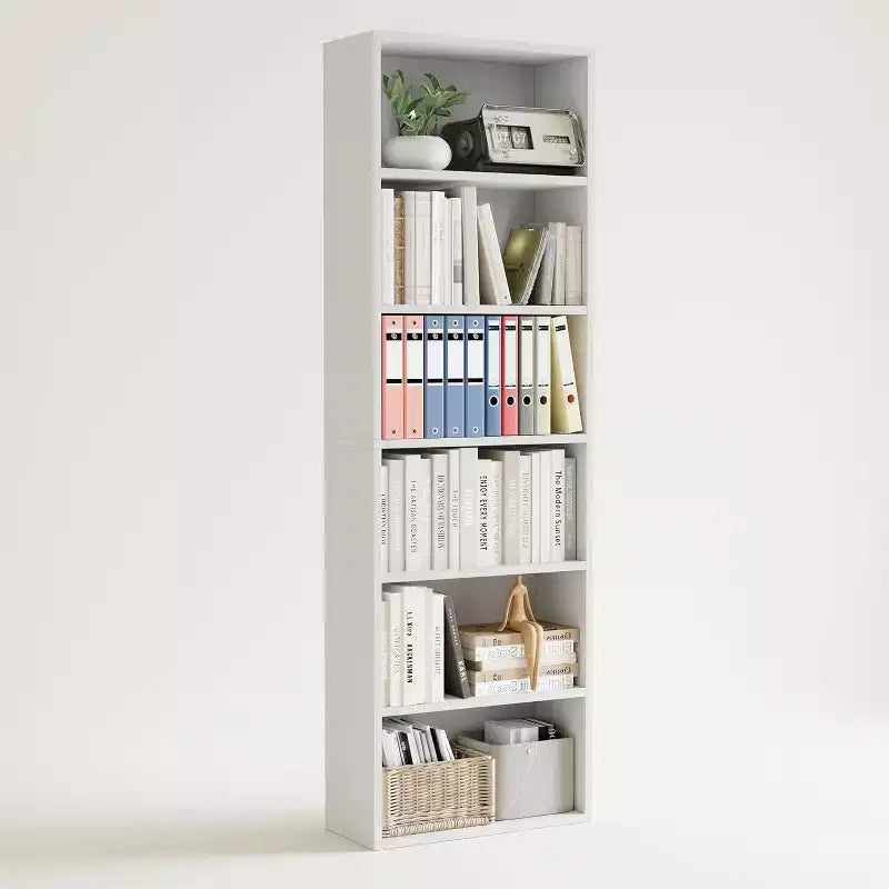 Bibliothèque haute avec commode, étagère à 6 niveaux