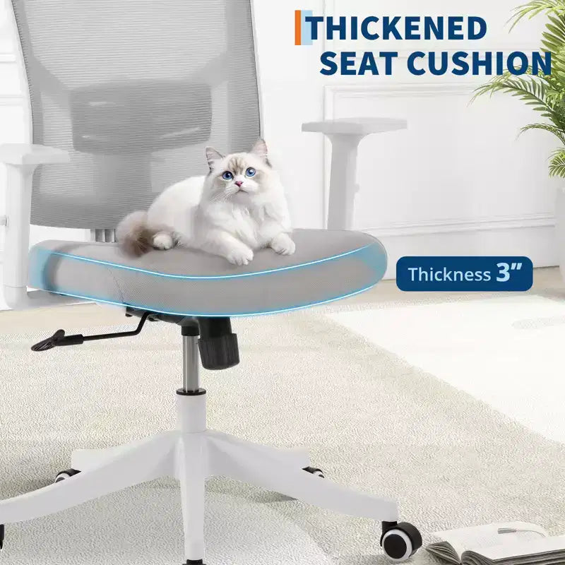 Chaise de bureau ergonomique inclinable avec dossier haut en maille