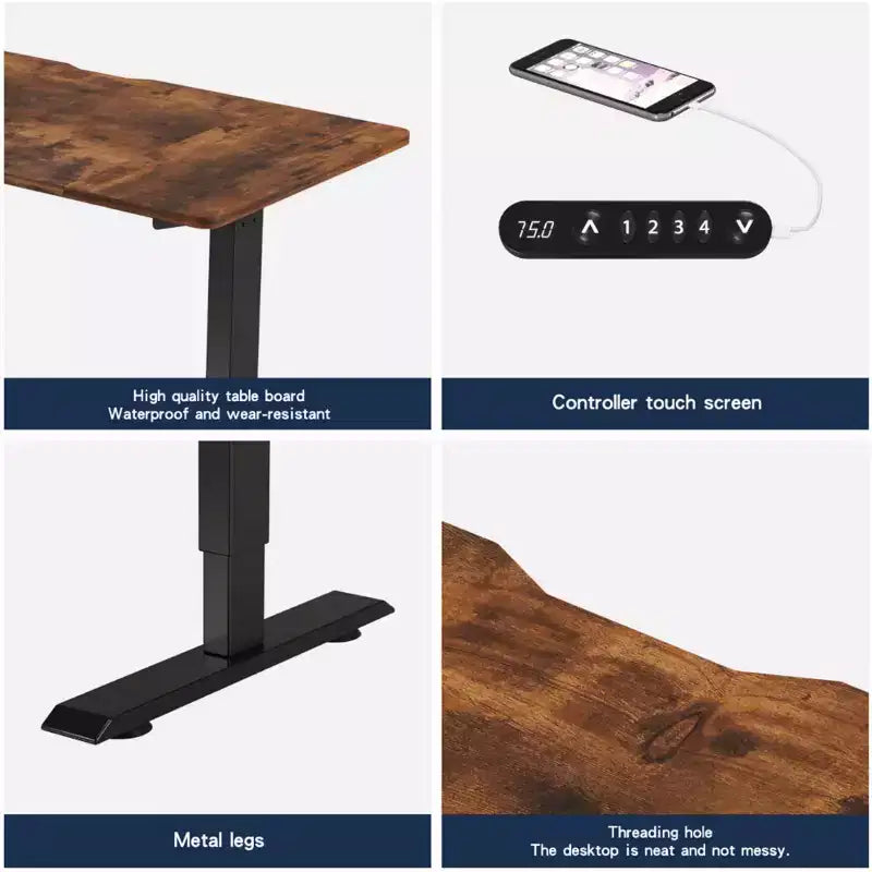 Bureau debout réglable en hauteur Table de travail assis-debout Table d'appoint