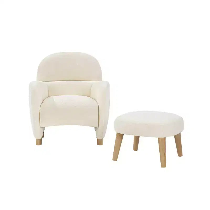 Chaise rembourrée en tissu de loisirs avec pouf