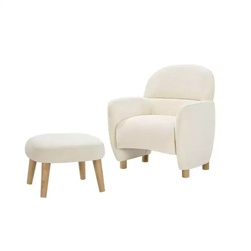 Chaise rembourrée en tissu de loisirs avec pouf