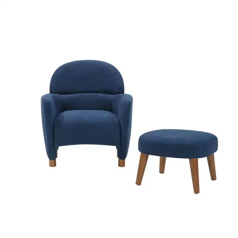 Chaise rembourrée en tissu de loisirs avec pouf