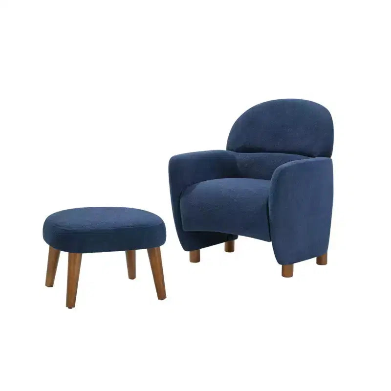 Chaise rembourrée en tissu de loisirs avec pouf