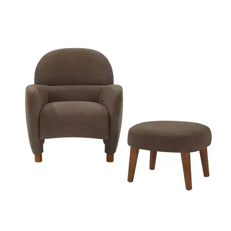 Chaise rembourrée en tissu de loisirs avec pouf