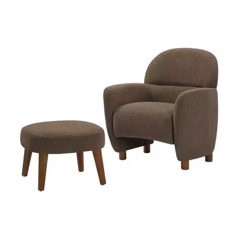 Chaise rembourrée en tissu de loisirs avec pouf