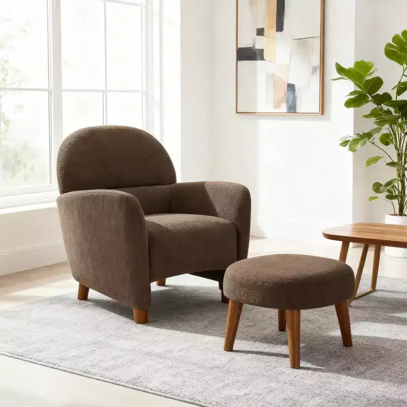 Chaise rembourrée en tissu de loisirs avec pouf