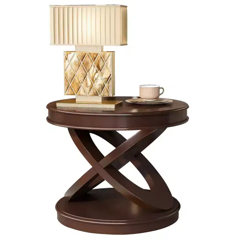 Table d'appoint ronde en bois, style rétro, 20 po