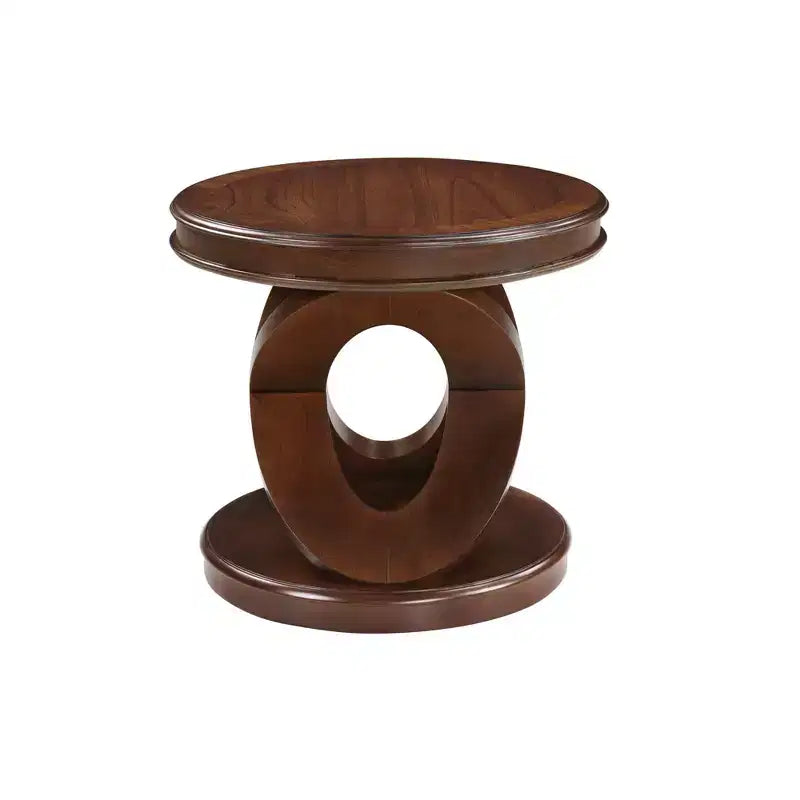 Table d'appoint ronde en bois, style rétro, 20 po