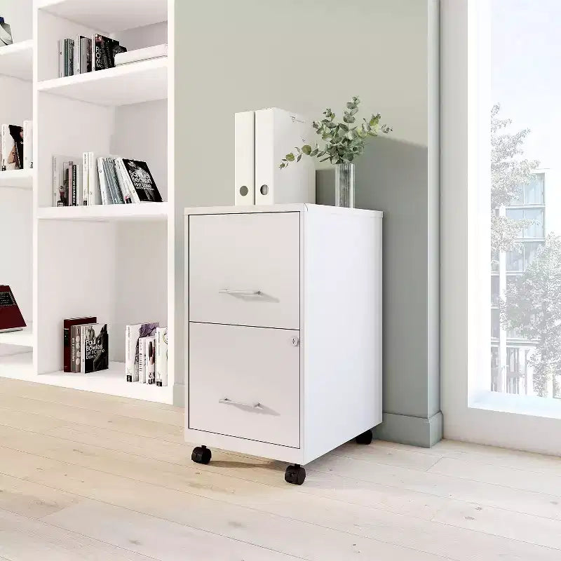 Classeur vertical à 2 tiroirs, verrouillable, design mobile