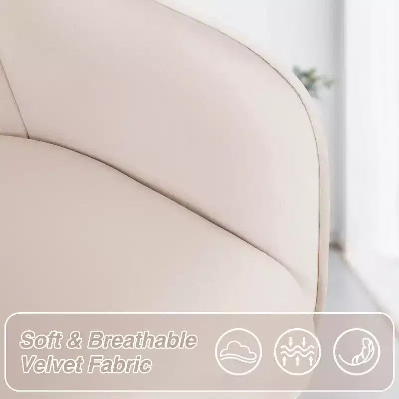 Fauteuil de bureau en velours avec pivot, hauteur réglable