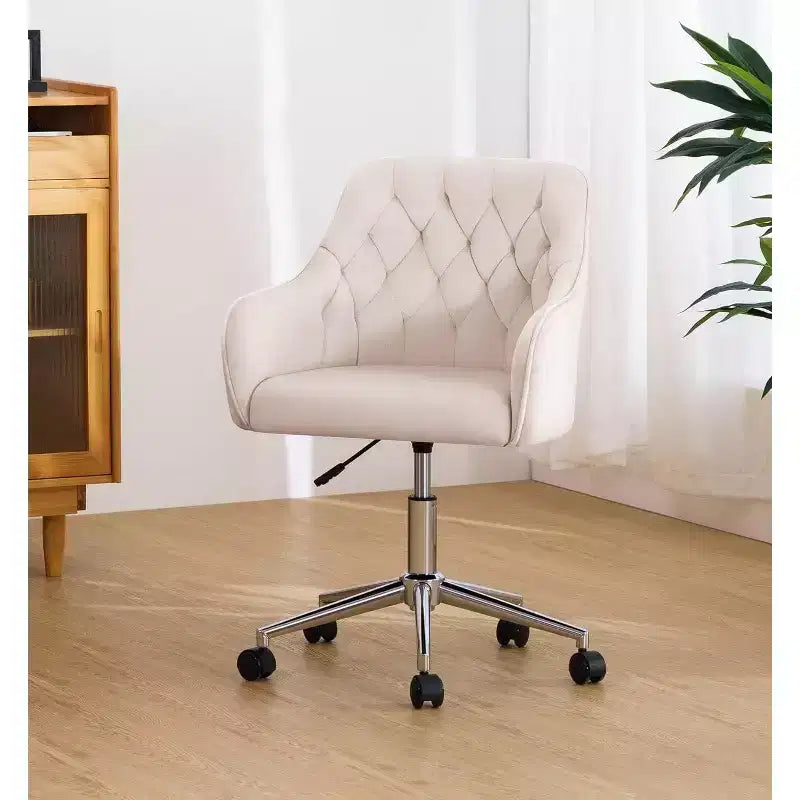 Fauteuil de bureau en velours avec pivot, hauteur réglable