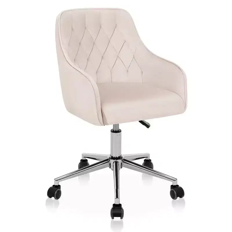Fauteuil de bureau en velours avec pivot, hauteur réglable