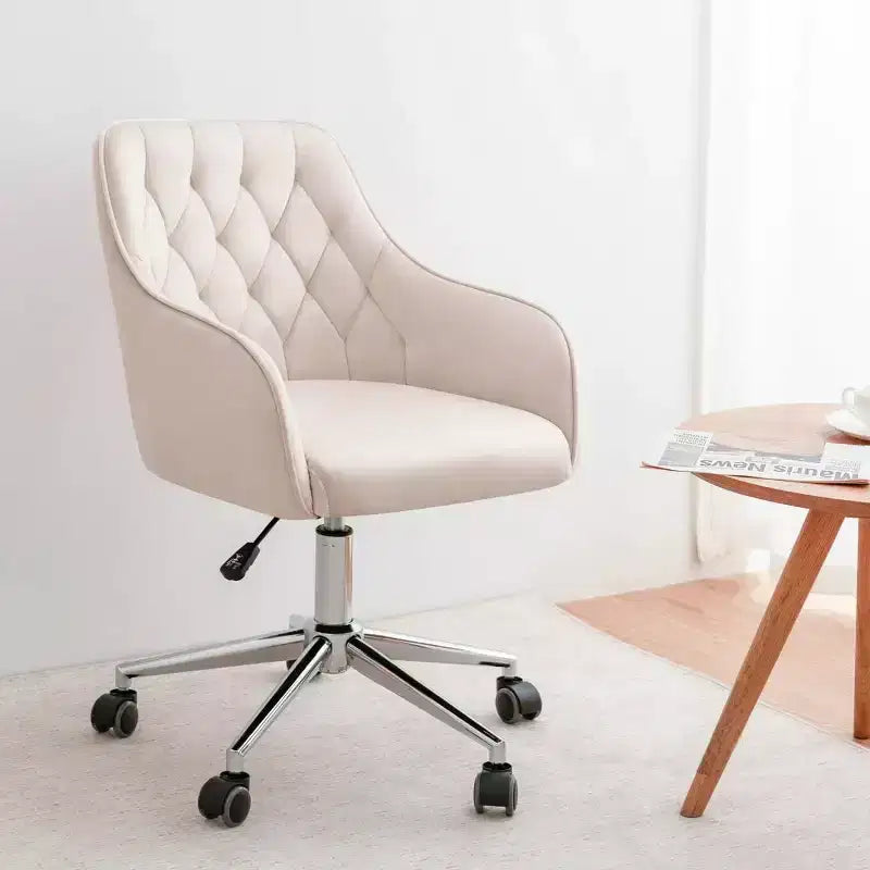 Fauteuil de bureau en velours avec pivot, hauteur réglable