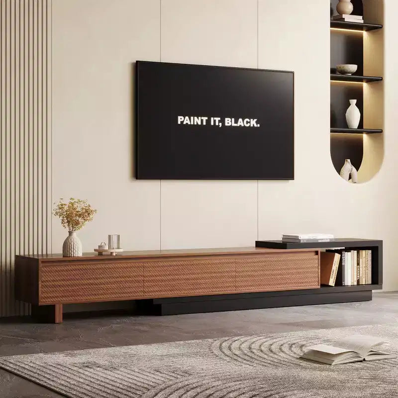 Meuble TV extensible avec 3 tiroirs Mid-Century Modern 78.74102.3