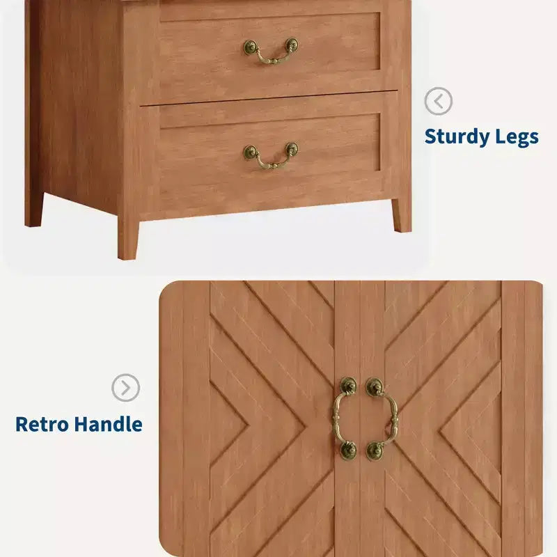 Grande Armoire-penderie en bois en V de 71 po à 2 portes et tiroirs
