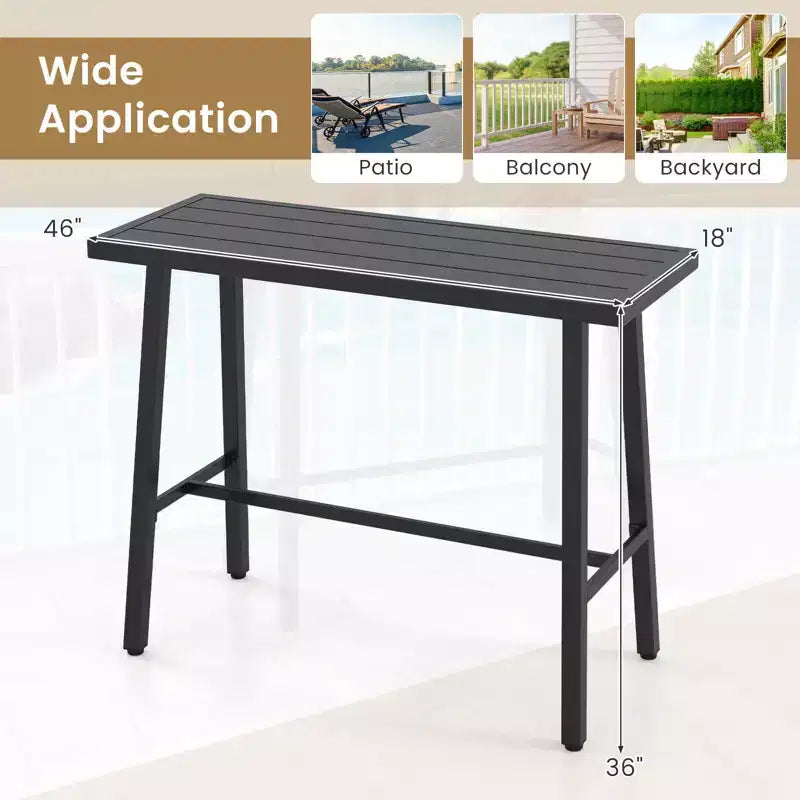 Table de salle à manger rectangulaire avec cadre en métal