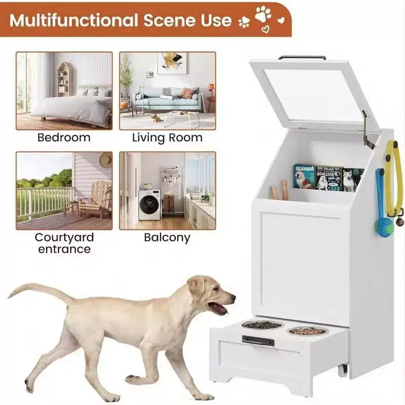 Gamelle surélevée pour chien intégrée et pliable