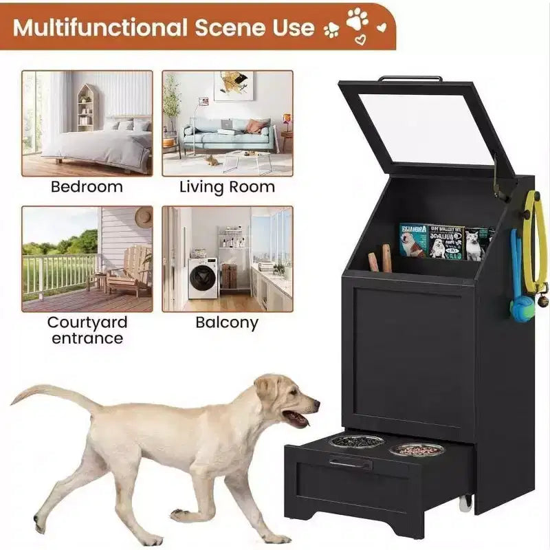 Gamelle surélevée pour chien intégrée et pliable