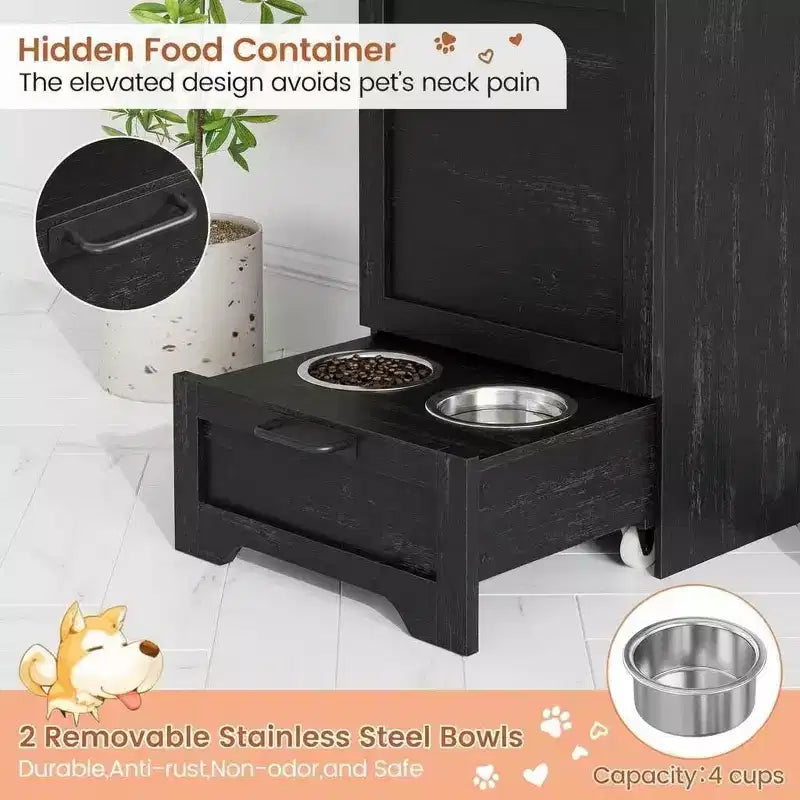 Gamelle surélevée pour chien intégrée et pliable