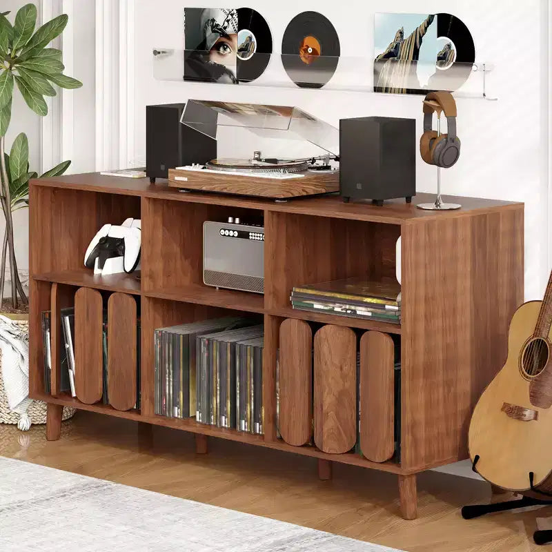 Meuble TV moderne 55 po en bois avec station de recharge