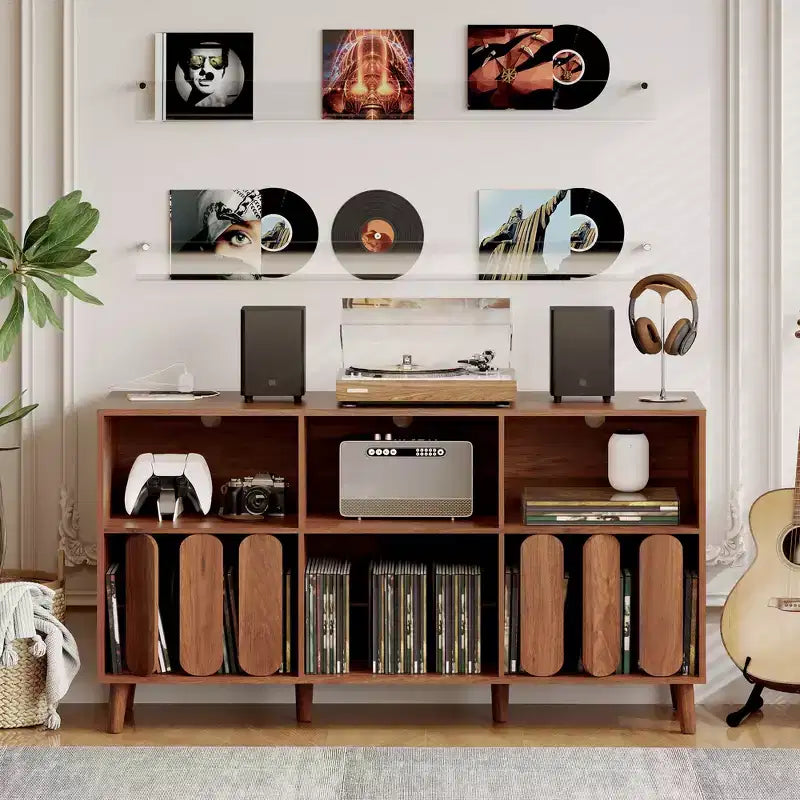 Meuble TV moderne 55 po en bois avec station de recharge